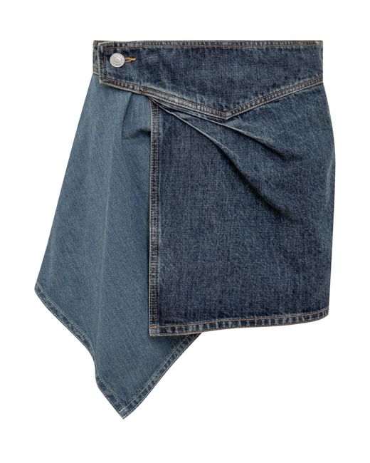 Isabel Marant Blue Drapey Jeans Miniskirt