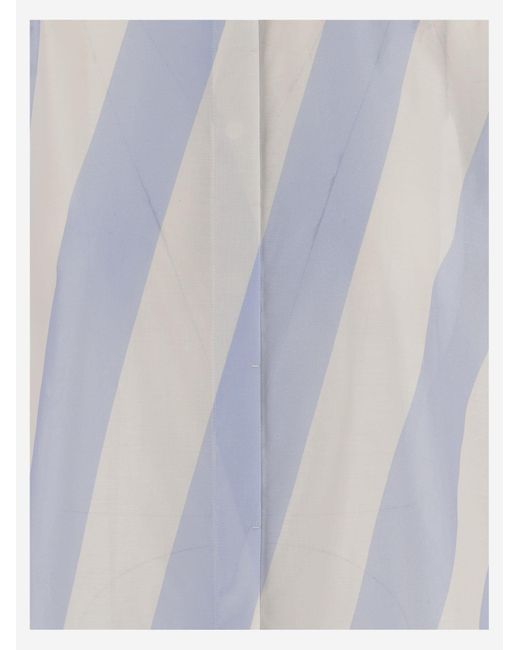 Jacquemus Blue Cotton Shirt Striped Pattern
