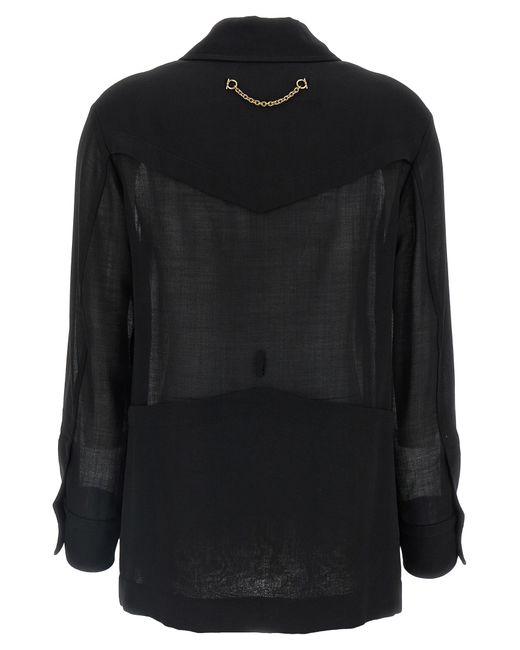 Ferragamo Black Virgin Wool Blouse