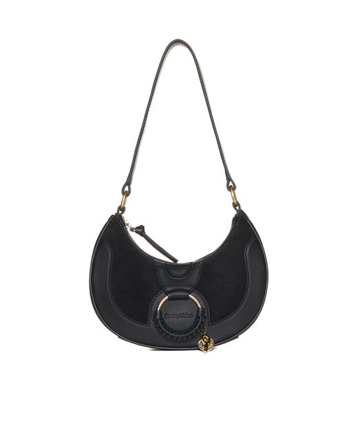 See By Chloé Black Hana Half Moon Bag
