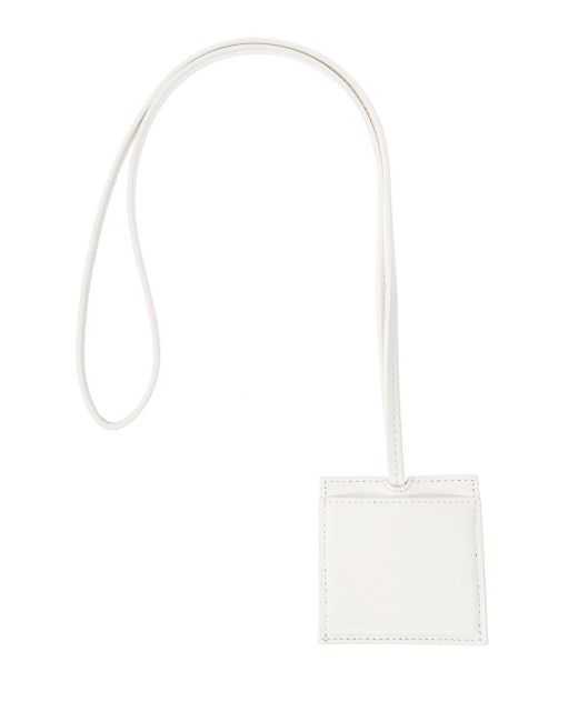 Jacquemus Le Porte Cle Bagage White Key-chain With Logo Lettering In Smooth Leather