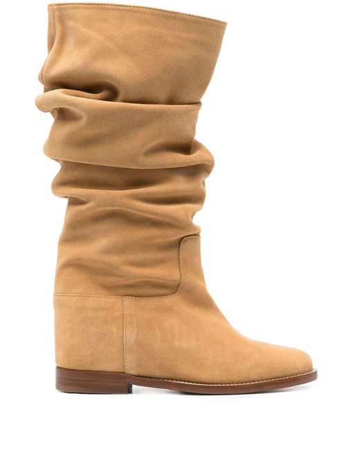 Via Roma 15 Brown Camel Suede Boots