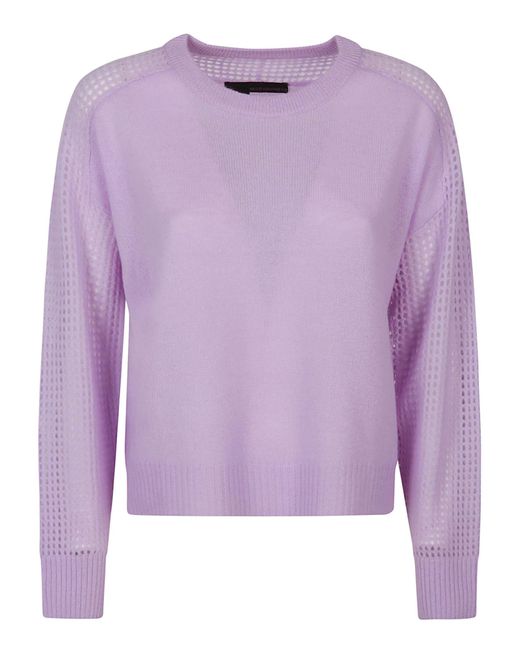 360cashmere Purple Riley Round Neck Sweater