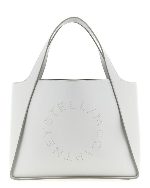Stella McCartney White 'Logo Tote' Shopping Bag