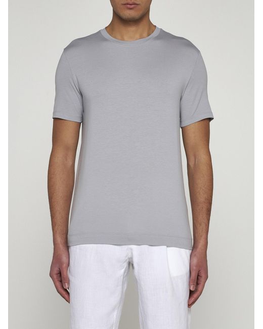 Malo Gray Cotton T-Shirt for men