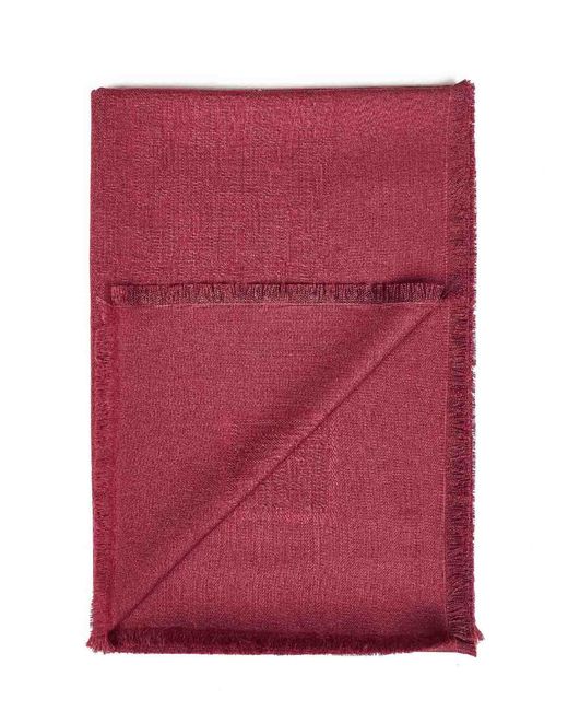 Fendi Red Silk Dark Ff Wool And Silk And Cashmere Shawl<Br