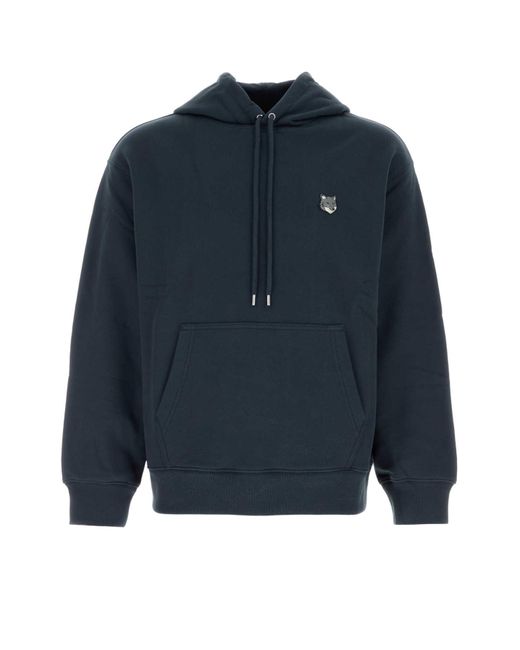 Maison Kitsuné Blue Dark Wool Maddison Bomber Jacket for men