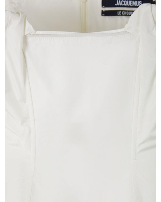 Jacquemus White Mini Taffeta Dress
