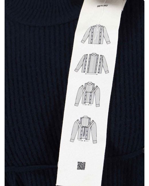 Setchu Blue Sweaters Wool
