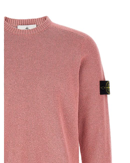 Stone Island Pink Crew Neck Sweater for men
