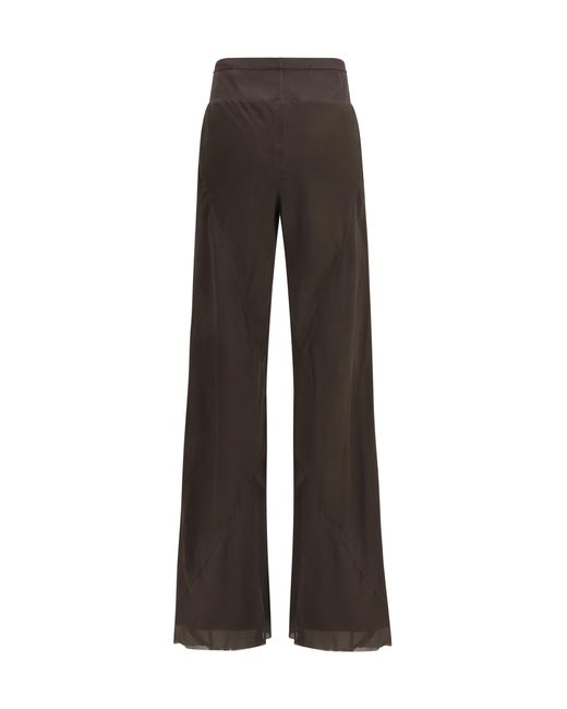 Rick Owens Gray Bias Pants With A Bias-Cut Outer: Silk; Inner: Cupro