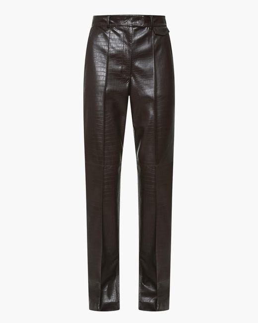 Matériel Brown Croc-effect Vegan Leather Pants