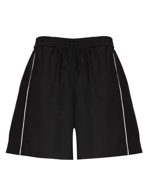 Valentino Black Side-stripe Drawstring Shorts for men