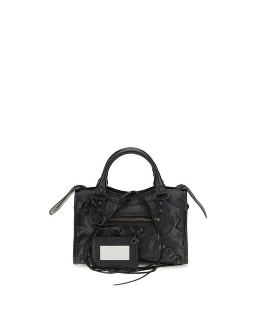 Balenciaga Black Shoulder Bag Le City Mini Lambskin Leather