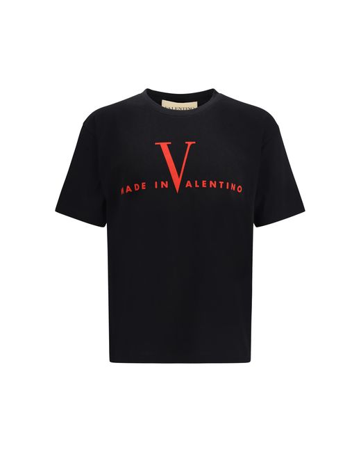 Valentino Black T-Shirt With A Made Print Cotton T-Shirts for men