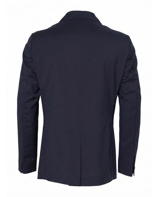 Low Brand Blue Regular-Fit Wool Double-Breasted Blazer With Peak Lapel And Central Back Slit for men
