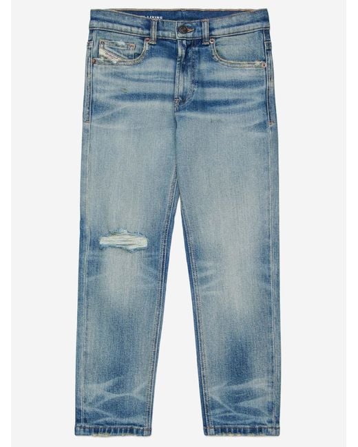 DIESEL Blue Stretch Cotton Jeans for men