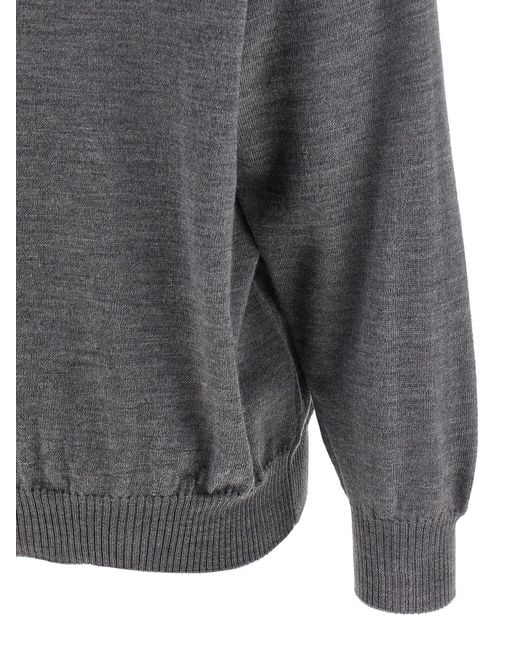 Moschino Gray Intarsia Wool Sweater