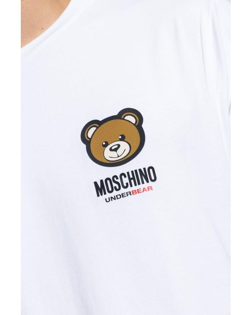 Moschino White Underwear Teddy-print T-shirt for men