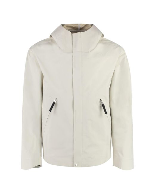Stone Island White Technical Fabric Hooded Jacket for men