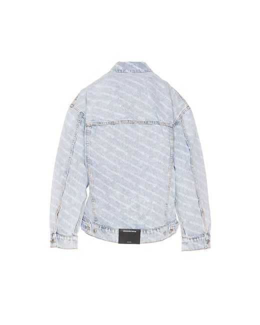 Alexander Wang Blue All Over Logo Denim Jacket