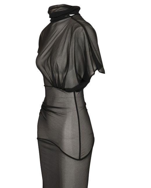【関税&送料込】Rick Owens Lilith Long Gown RICK OWENS Lilith asymmetric gathered organza-jersey gown