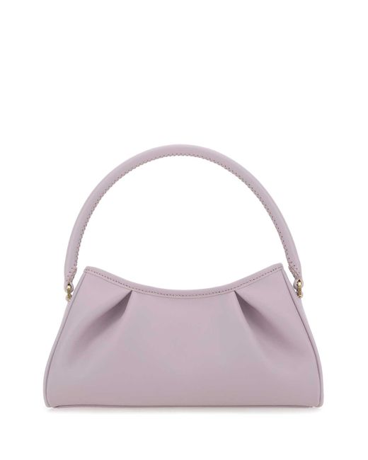 Elleme Purple Lilac Leather Dimple Moon Shoulder Bag