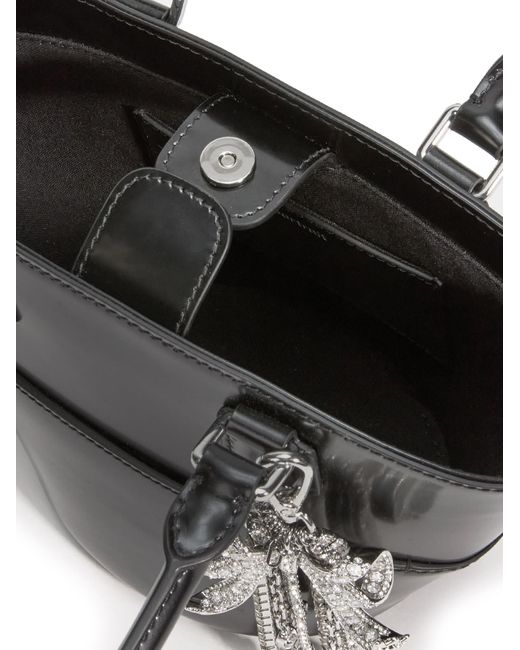 Self-Portrait Black Leather Shoulder Bag With Charms