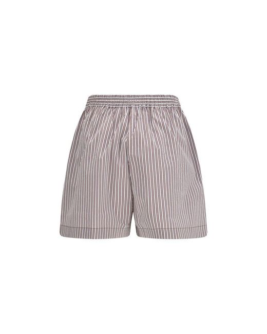 Brunello Cucinelli Gray Multicolor Cotton Bermuda Shorts
