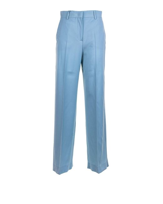 Weekend by Maxmara Blue Wool Palazzo Trousers