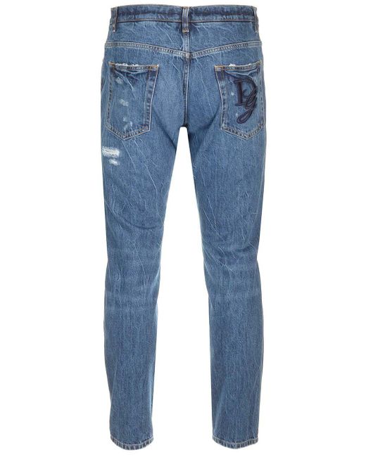 Dolce & Gabbana Blue Loose Jeans for men