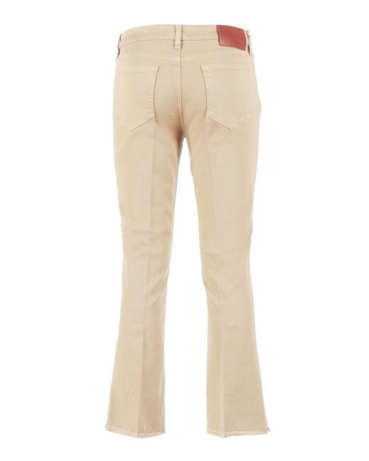 Fay Natural 5 Pocket With Fringe Cotton Elastane Pant