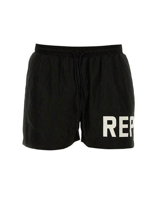 Represent Black Swimsuit With Logo for men