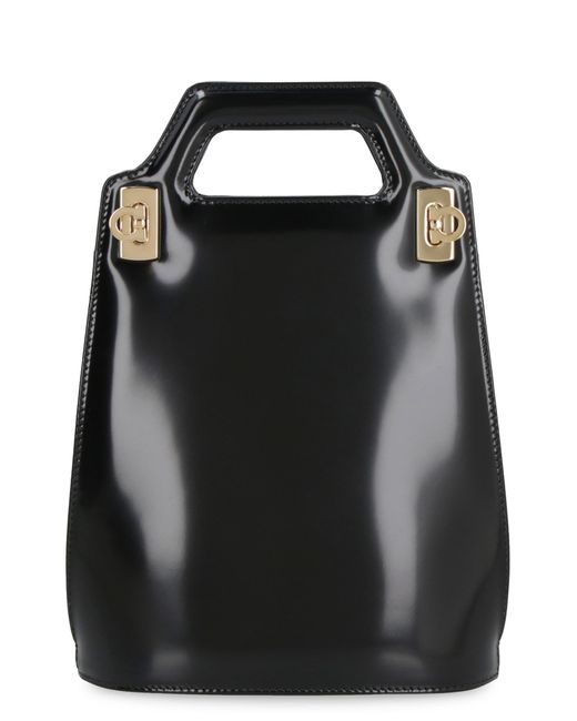 Ferragamo Black Wanda Leather Mini Bag