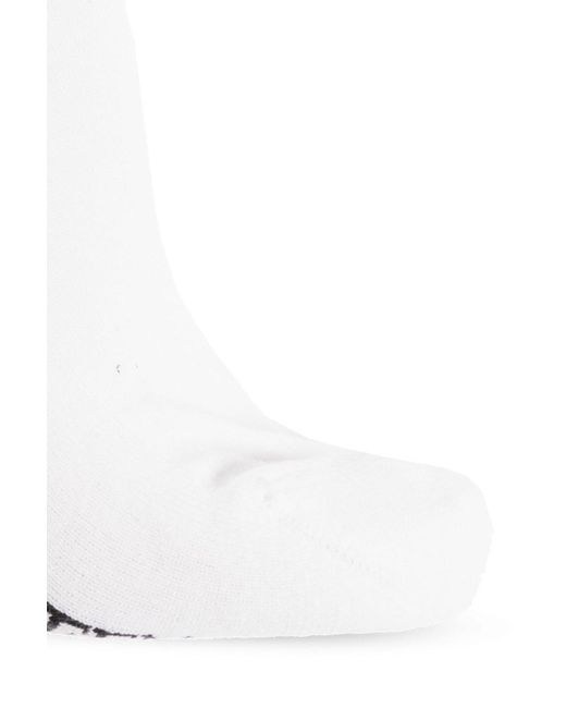 Alexander McQueen White Cotton Socks With Logo,