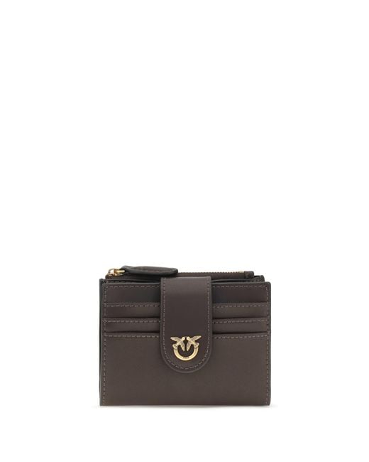 Pinko Black Leather Wallet Marasca-Antique/Antique Calf & Purses