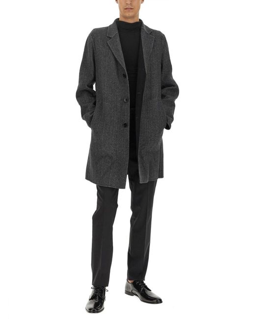 Theory Black Single-Breasted Coat for men
