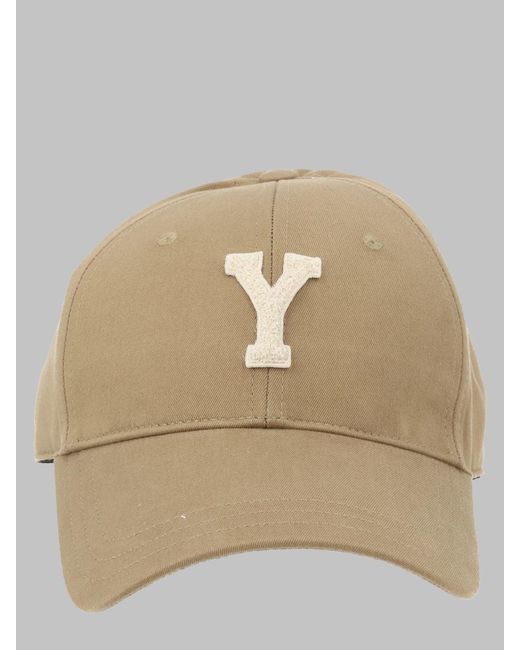 Saint Laurent Natural Cappello Da Baseball Con Patch Y