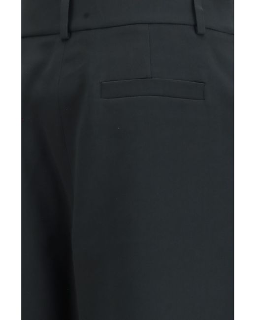Giorgio Armani Black High-Waisted Wide-Leg Tailored Pants Silk