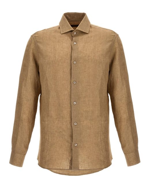 Moorer Natural Linen Shirt for men