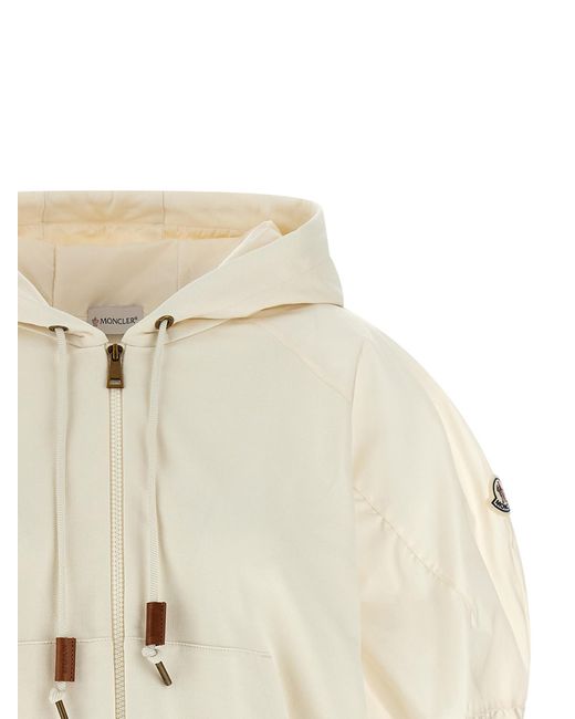 Moncler Natural Ribbed Knit Hoodie