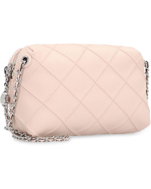 Tory Burch Pink Crossbody Bag Fleming Leather Lamb Shoulder