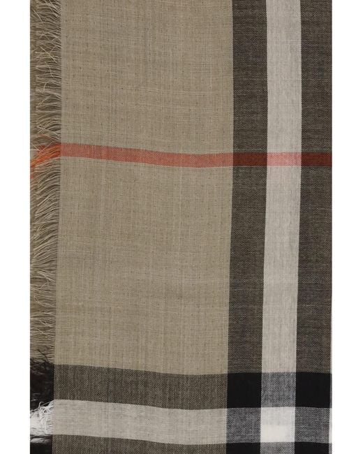 Burberry Gray Check Reversible Wool And Silk Scarf for men
