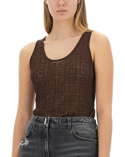 Givenchy Black 4g Jacquard Knitted Tank Top