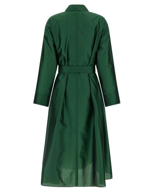 Max Mara Green Polyester Midi Dress