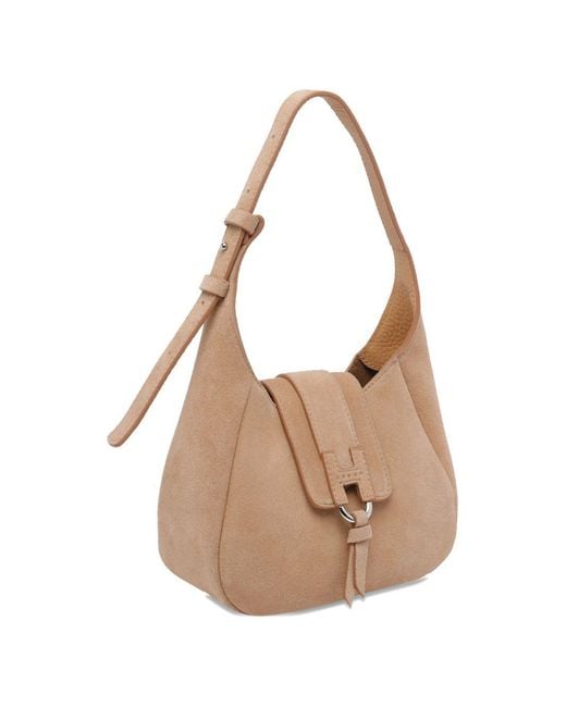 Hogan White Mini Leather Hobo Bag