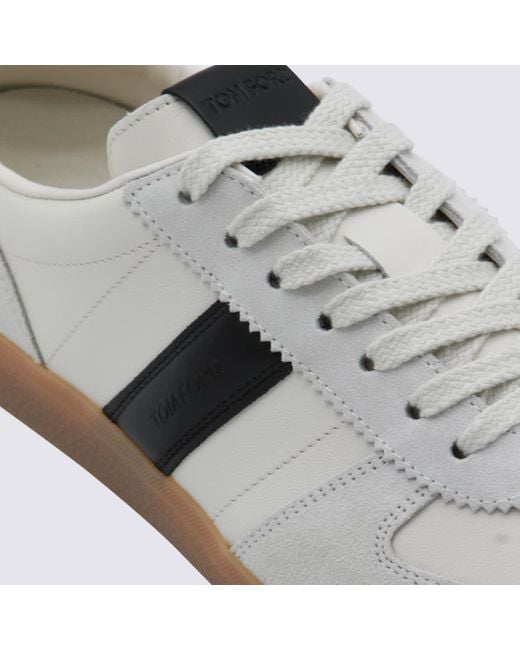 Tom Ford Gray Leather Sneakers for men