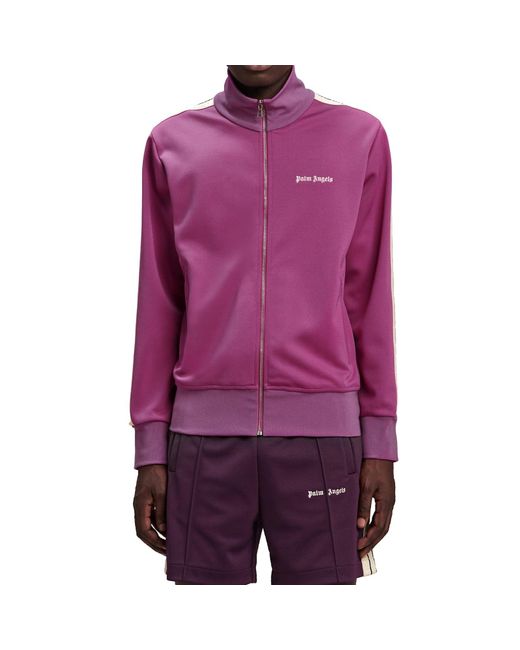 Palm Angels Purple Logo Track Sweatshirt for men