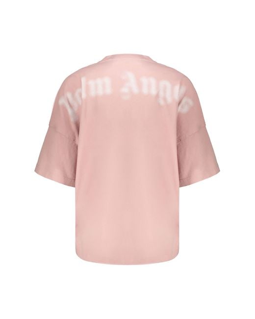 Palm Angels Pink Cotton T-Shirt for men