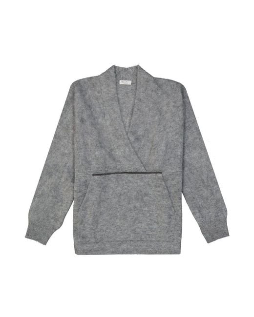 Brunello Cucinelli Gray Wool Sweatshirt